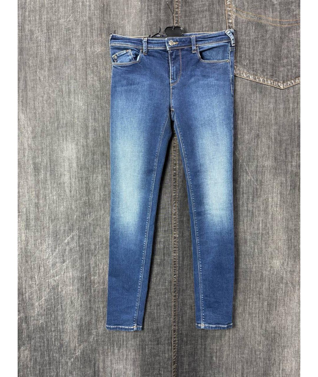 EMPORIO ARMANI Синие хлопко-эластановые джинсы слим, фото 2