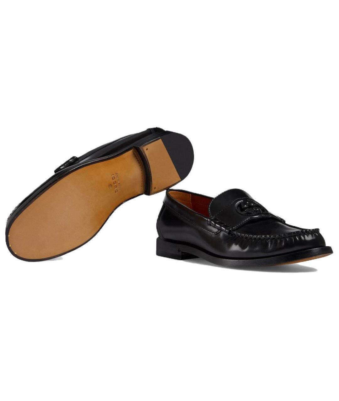 GUCCI Черные кожаные лоферы, фото 4