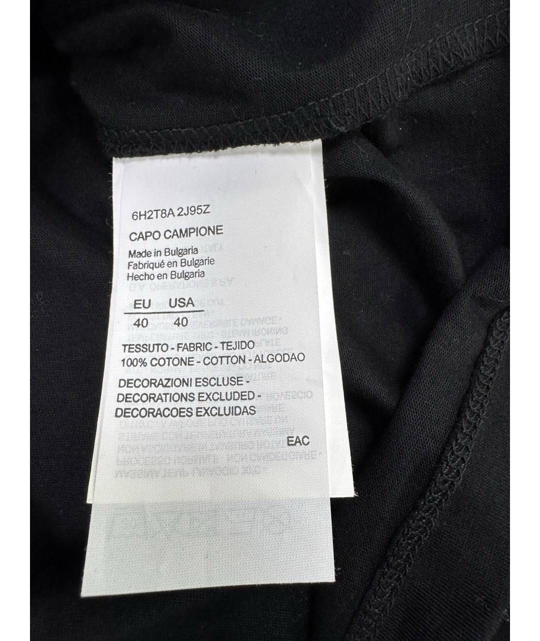 EMPORIO ARMANI Антрацитовая хлопковая футболка, фото 7