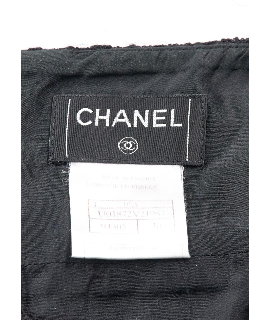 CHANEL Черная шерстяная юбка миди, фото 3
