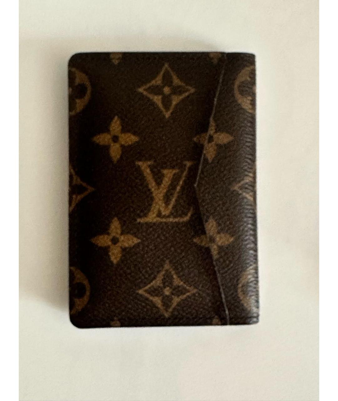 LOUIS VUITTON Коричневый кожаный кардхолдер, фото 3