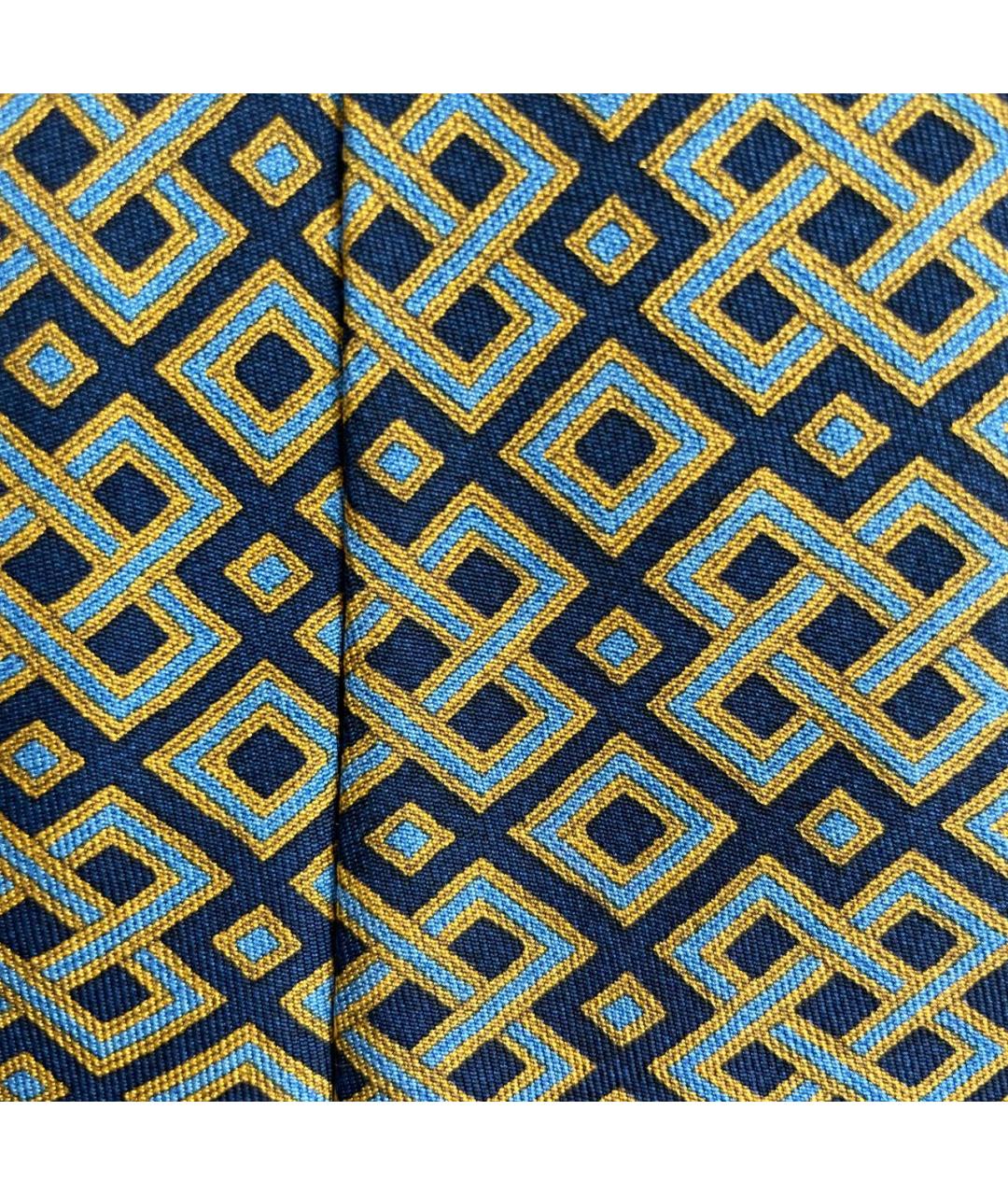HERMES Темно-синий шелковый галстук, фото 4