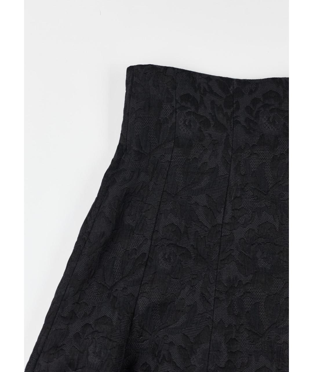 DOLCE&GABBANA Черная хлопковая юбка миди, фото 2