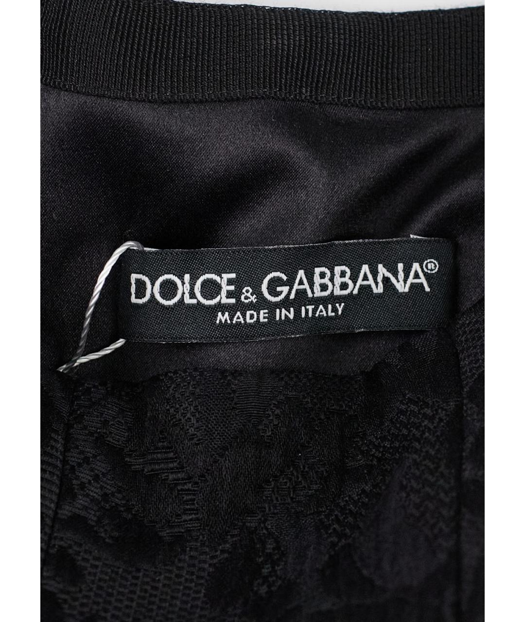 DOLCE&GABBANA Черная хлопковая юбка миди, фото 4