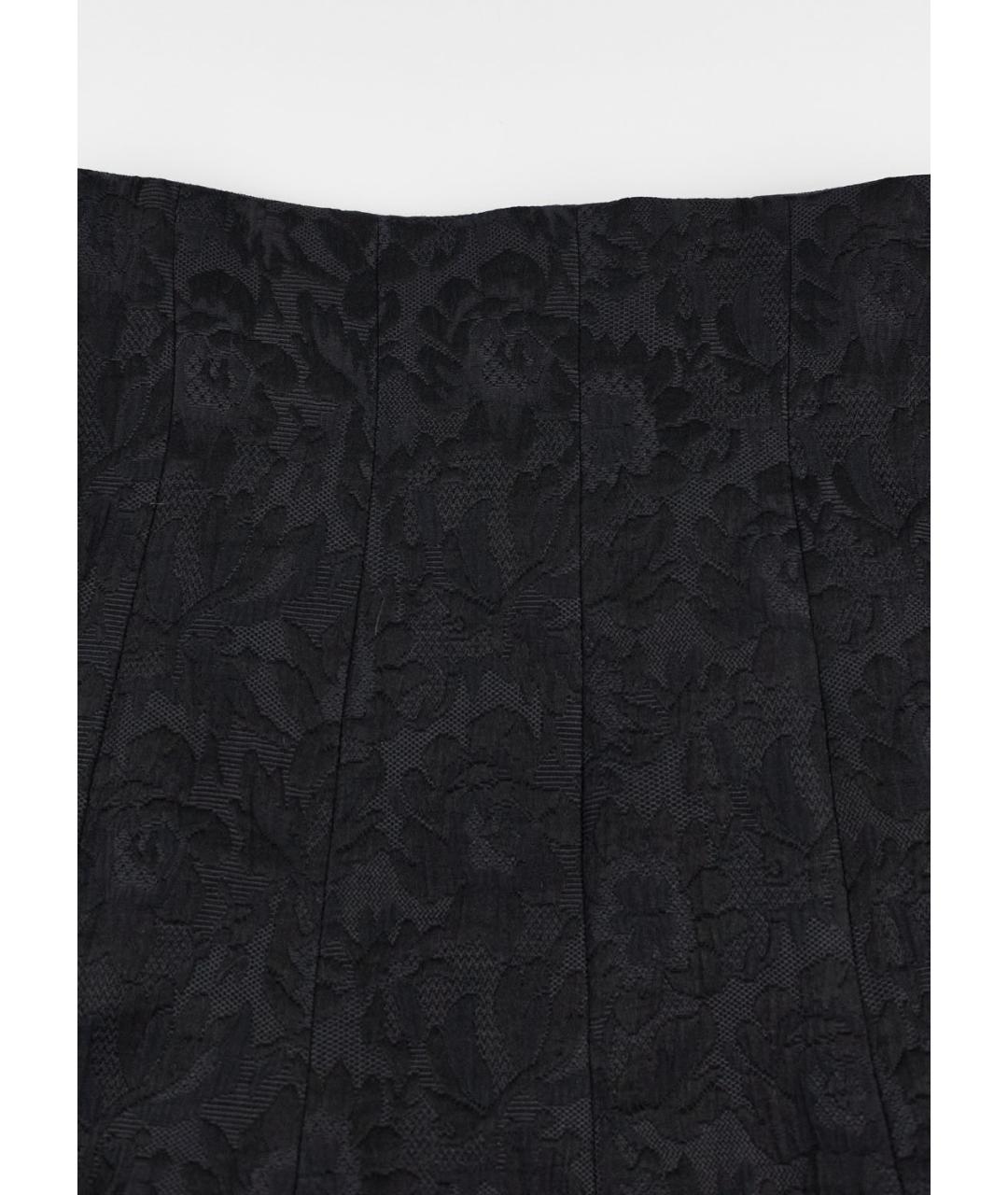 DOLCE&GABBANA Черная хлопковая юбка миди, фото 3