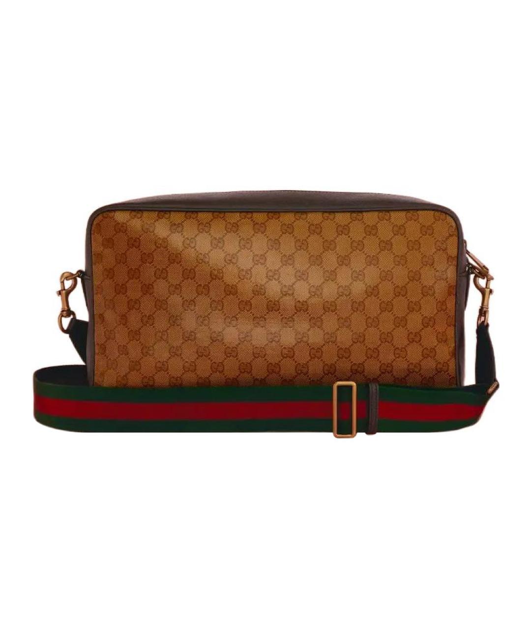 GUCCI Коричневая кожаная сумка на плечо, фото 3