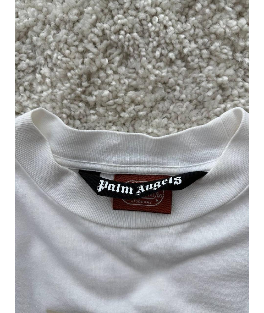 PALM ANGELS Белая хлопковая футболка, фото 3
