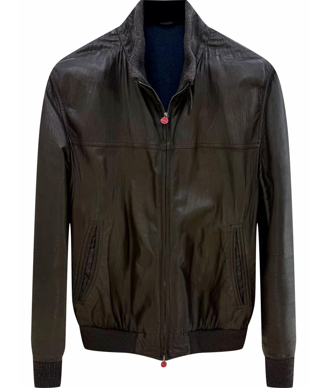 KITON Черная кожаная куртка, фото 1