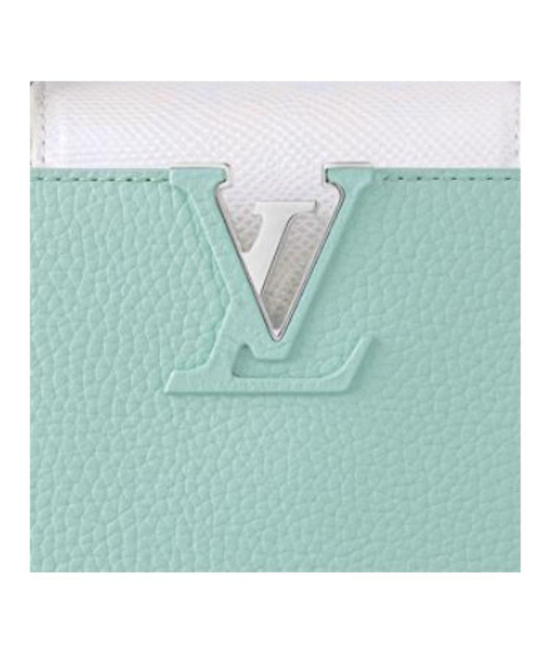 LOUIS VUITTON Бирюзовая кожаная сумка с короткими ручками, фото 4