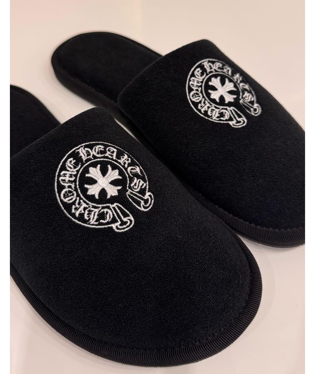 CHROME HEARTS Черные шлепанцы, фото 3