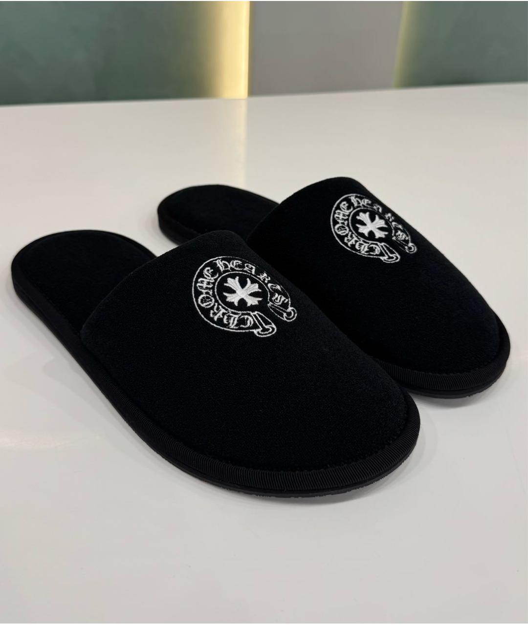 CHROME HEARTS Черные шлепанцы, фото 2