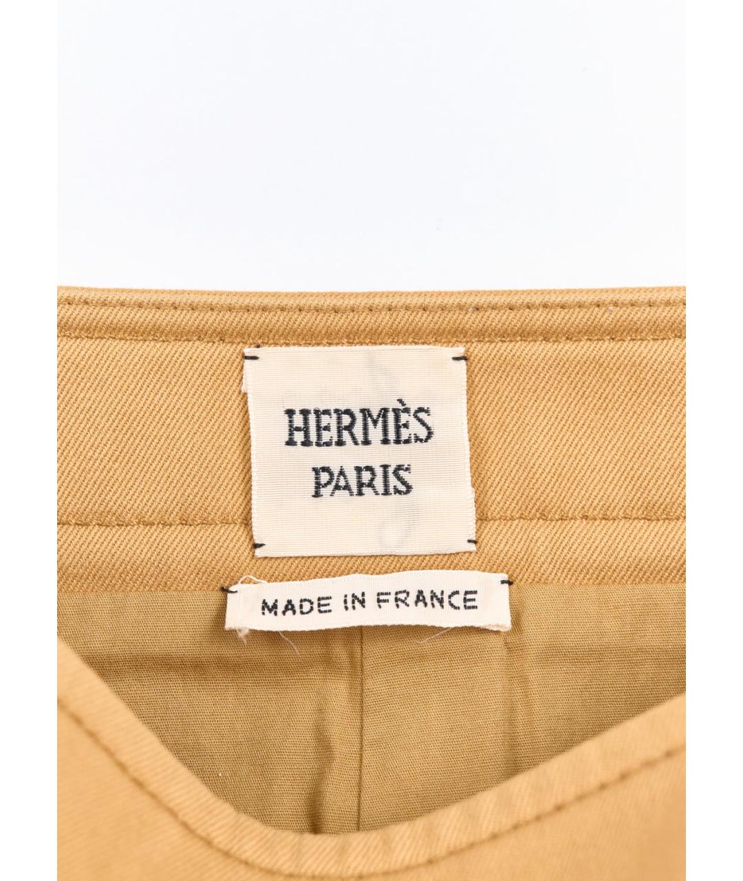 HERMES Коричневая хлопковая юбка мини, фото 3
