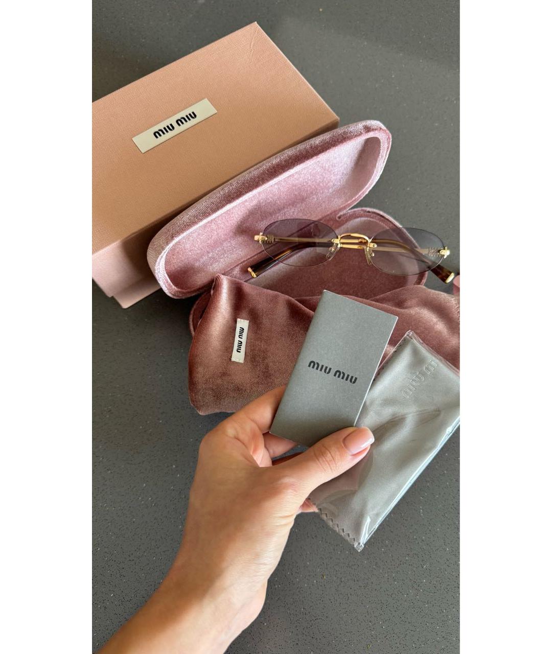 MIU MIU Антрацитовые металлические солнцезащитные очки, фото 2