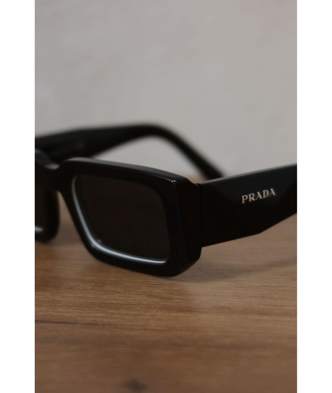 PRADA Черные пластиковые солнцезащитные очки, фото 7