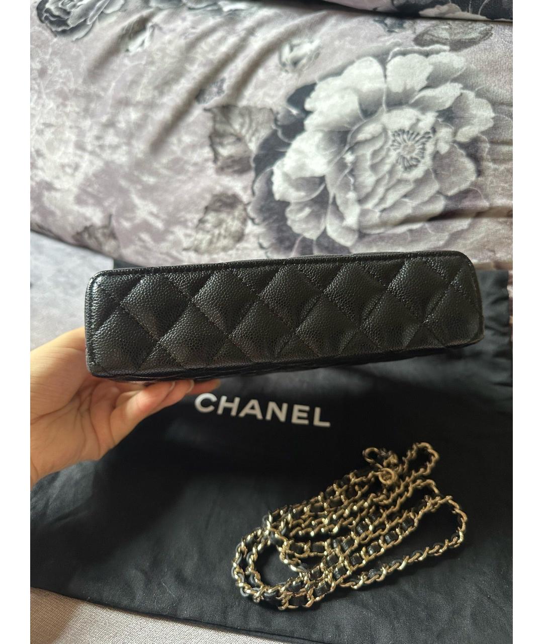 CHANEL Черная кожаная сумка с короткими ручками, фото 6
