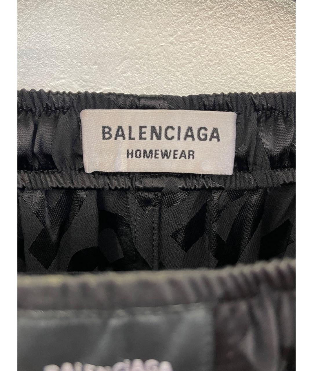 BALENCIAGA Черные вискозные повседневные брюки, фото 3