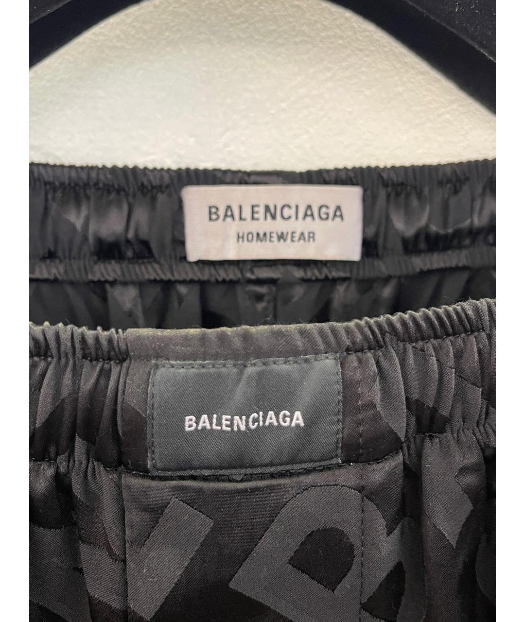 BALENCIAGA Черные вискозные повседневные брюки, фото 2