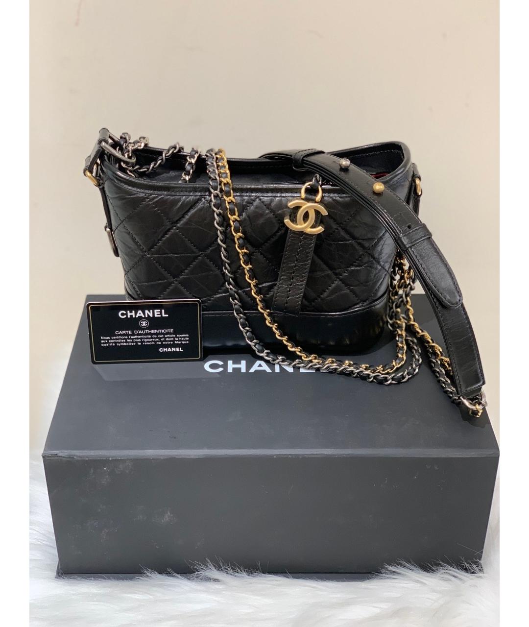 CHANEL Черная кожаная сумка через плечо, фото 2