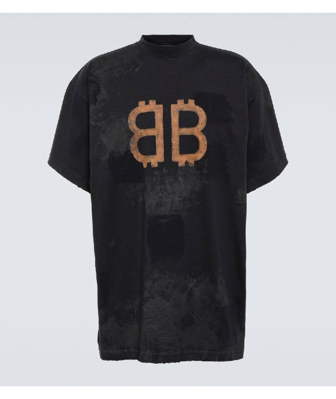 BALENCIAGA Черная хлопковая футболка, фото 5