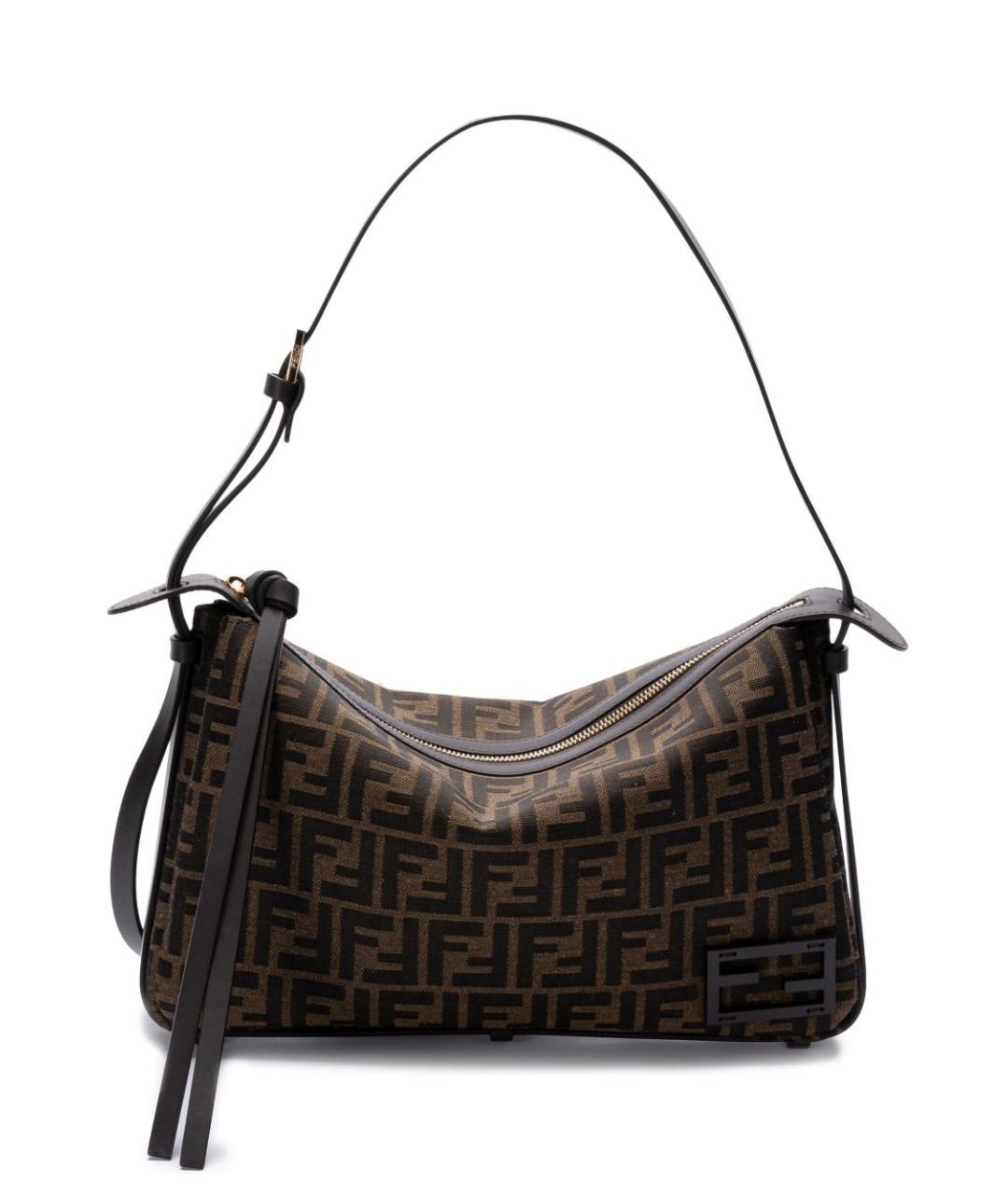 FENDI Коричневая тканевая сумка через плечо, фото 1
