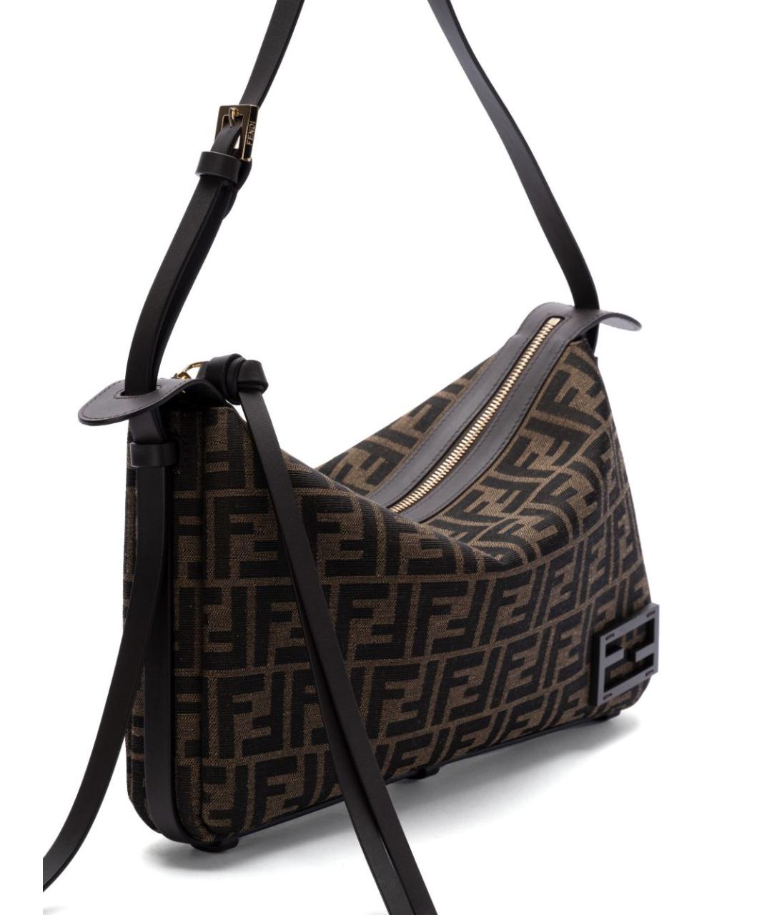 FENDI Коричневая тканевая сумка через плечо, фото 2