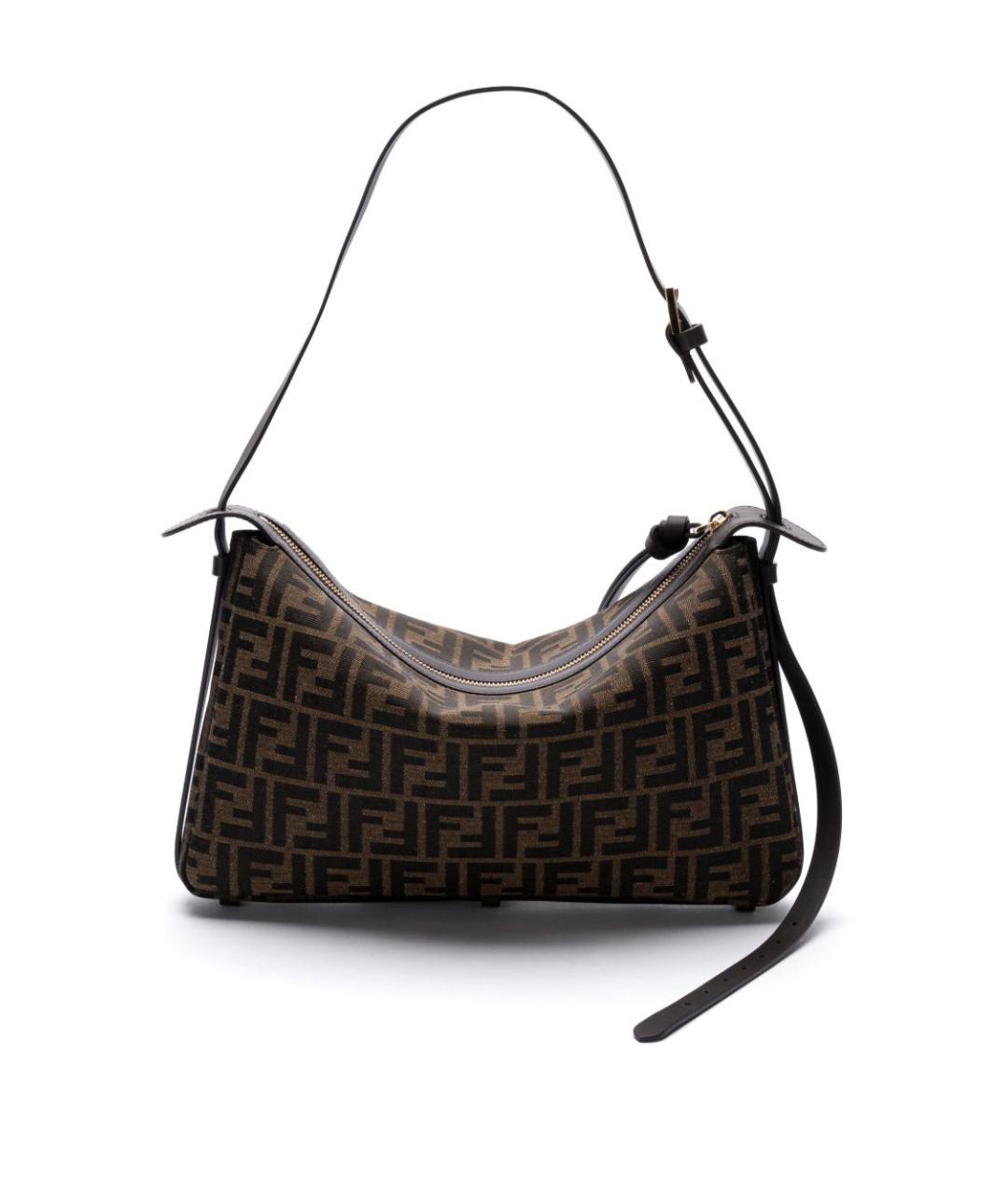 FENDI Коричневая тканевая сумка через плечо, фото 3