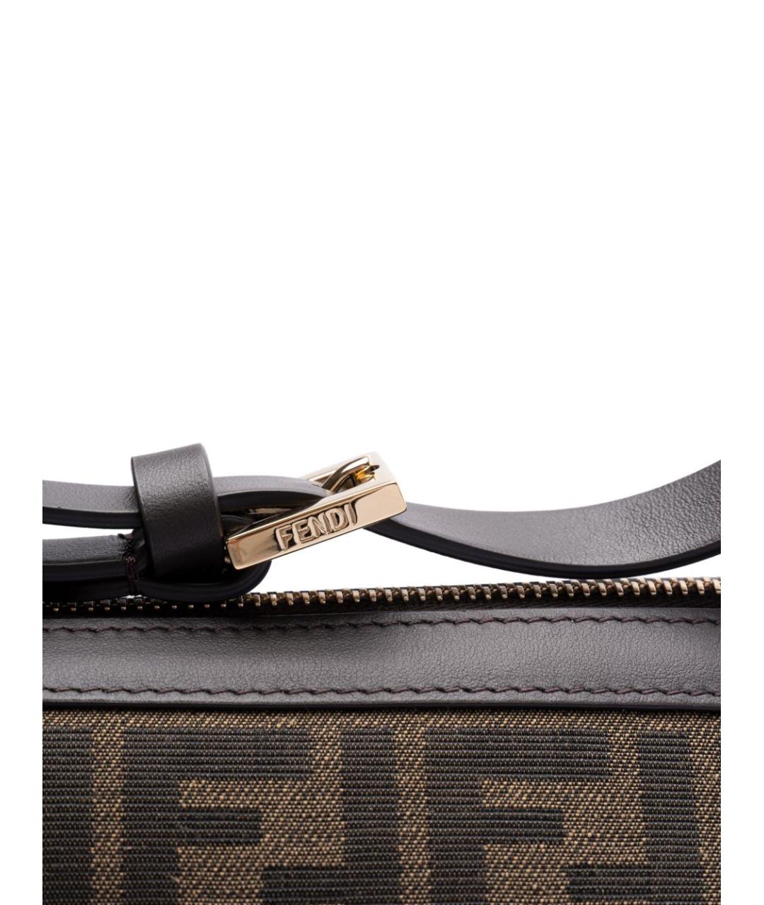 FENDI Коричневая тканевая сумка через плечо, фото 4