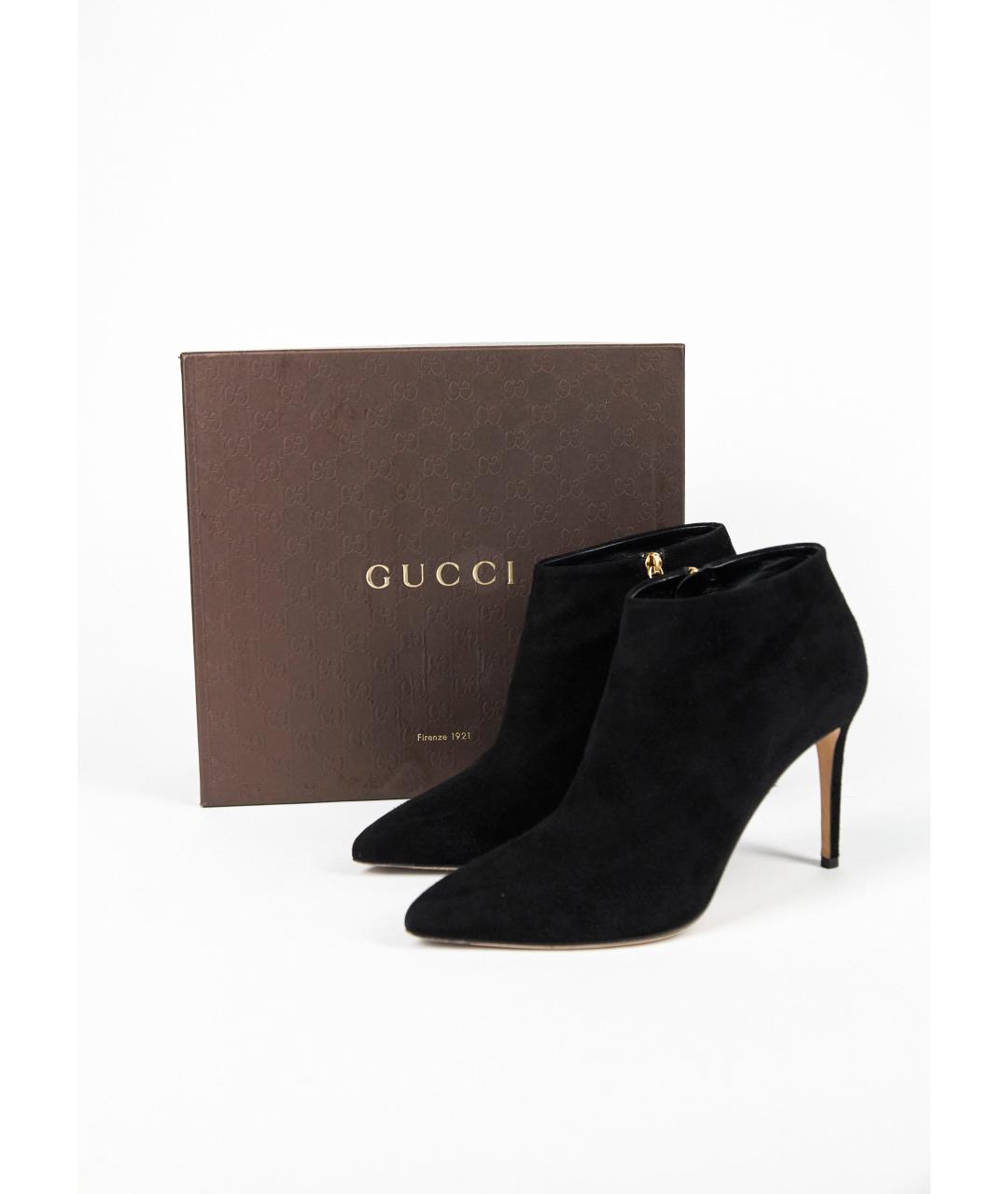 GUCCI Черные замшевые ботильоны, фото 6