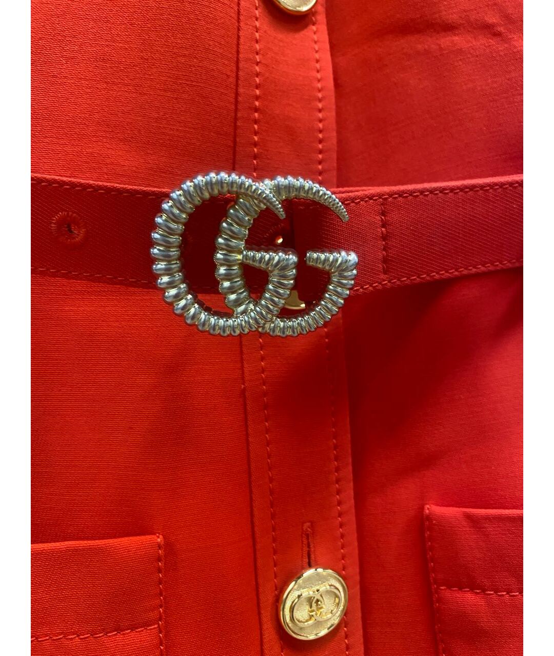 GUCCI Красное вискозное повседневное платье, фото 4