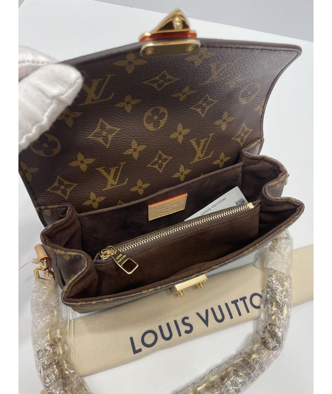 LOUIS VUITTON Коричневая сумка с короткими ручками, фото 4
