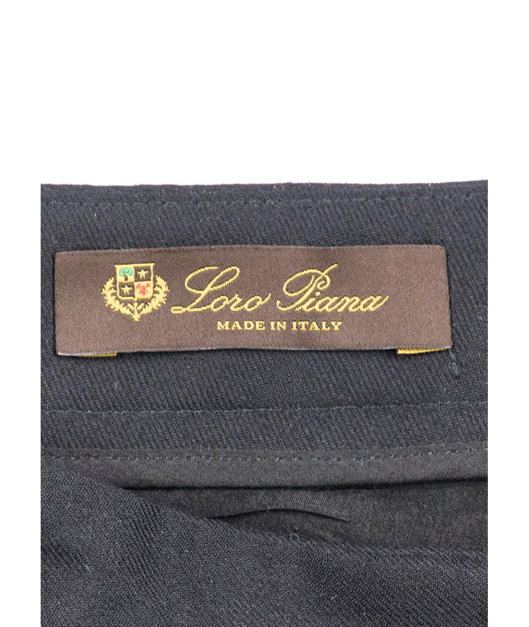 LORO PIANA Черные кашемировые брюки широкие, фото 3