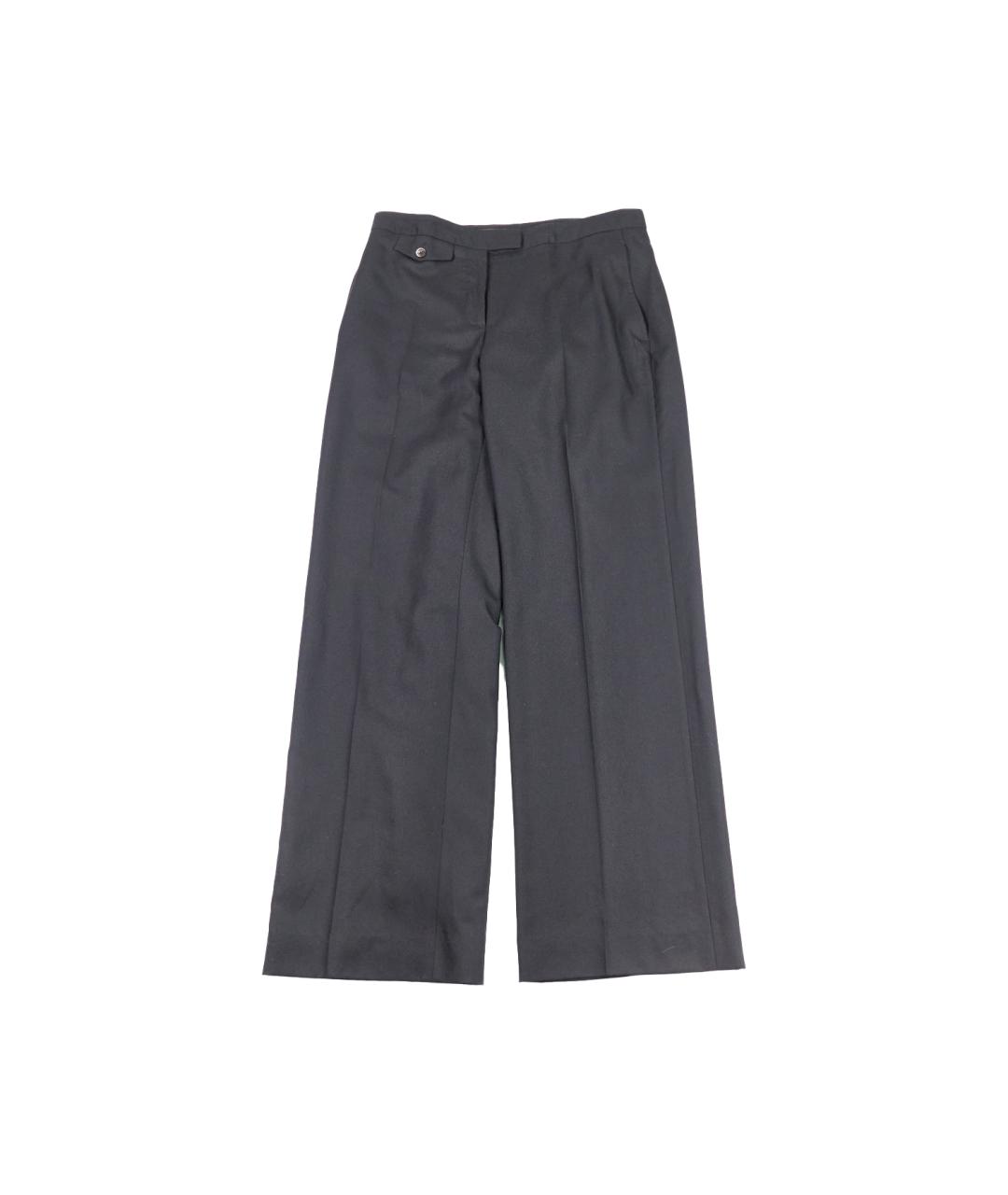 LORO PIANA Черные кашемировые брюки широкие, фото 1