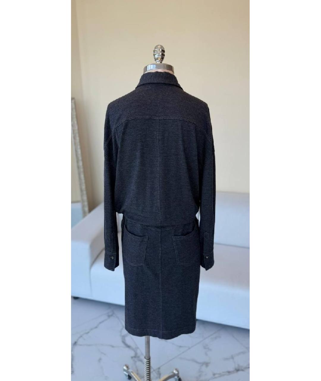 BRUNELLO CUCINELLI Черное шерстяное повседневное платье, фото 2