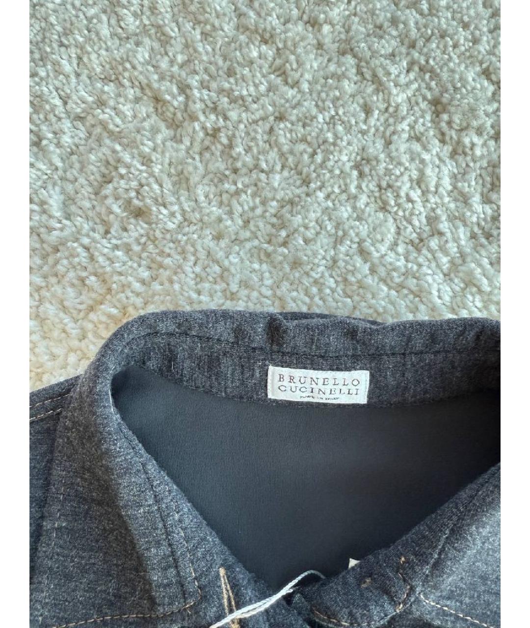 BRUNELLO CUCINELLI Черное шерстяное повседневное платье, фото 4