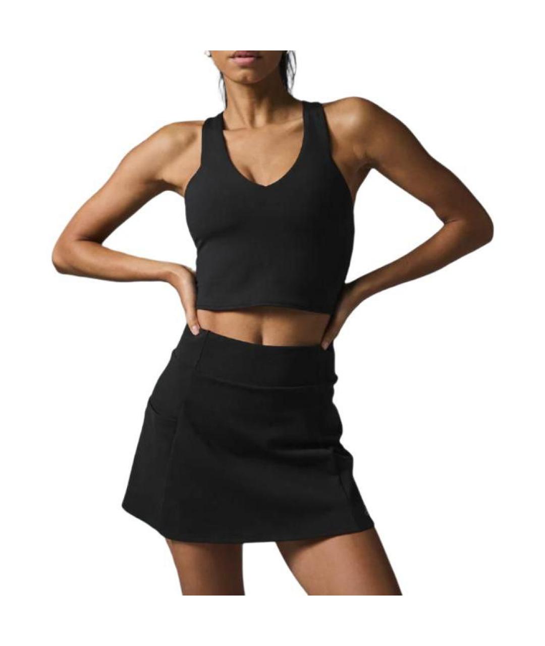 ALO YOGA Черная юбка-шорты, фото 4