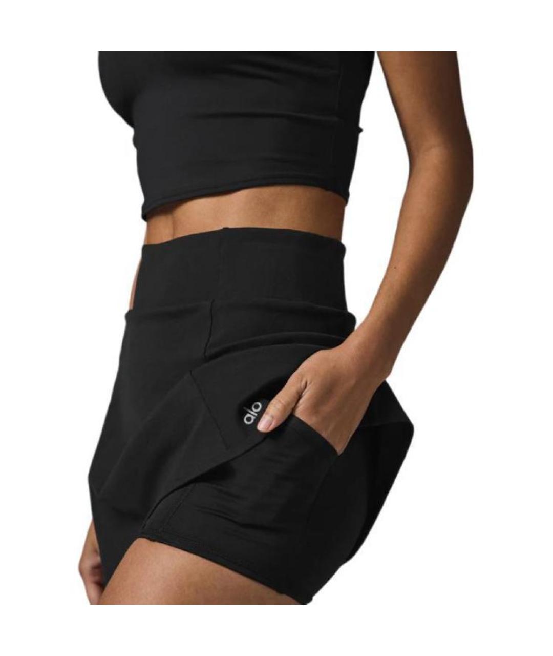 ALO YOGA Черная юбка-шорты, фото 3