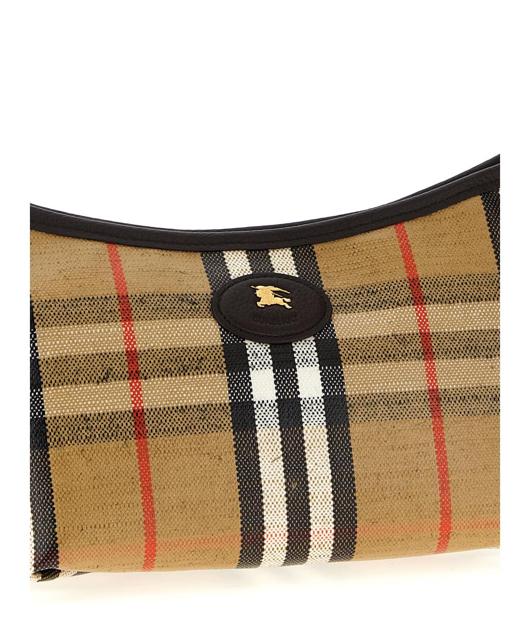 BURBERRY Бежевая хлопковая сумка через плечо, фото 3