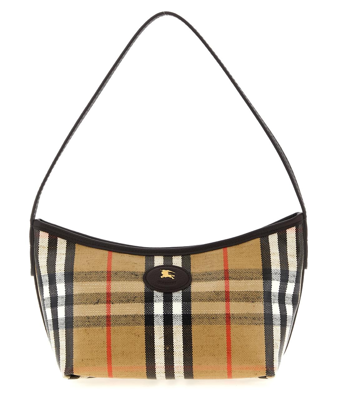 BURBERRY Бежевая хлопковая сумка через плечо, фото 1