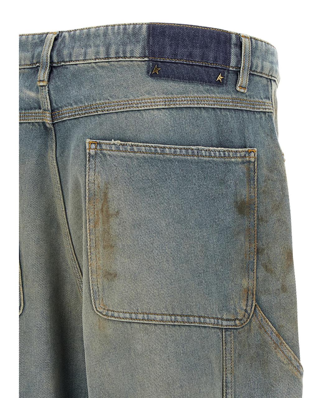 GOLDEN GOOSE DELUXE BRAND Синие хлопковые прямые джинсы, фото 4