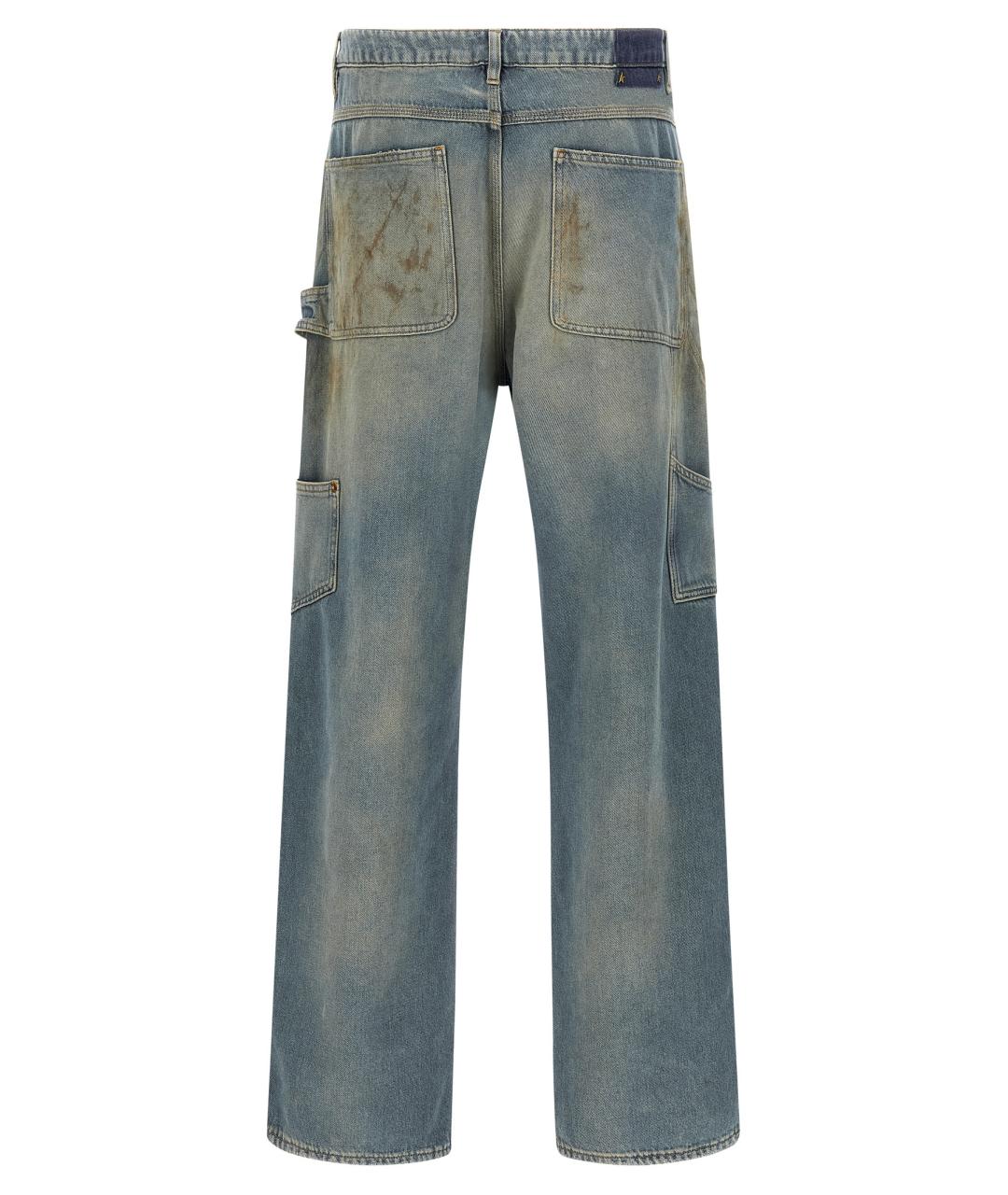 GOLDEN GOOSE DELUXE BRAND Синие хлопковые прямые джинсы, фото 2