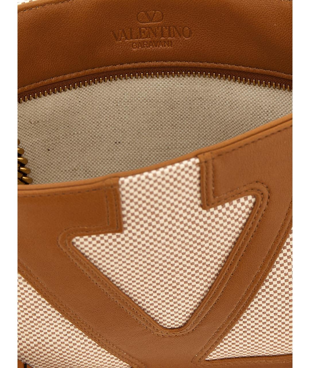VALENTINO Бежевая хлопковая сумка на плечо, фото 4