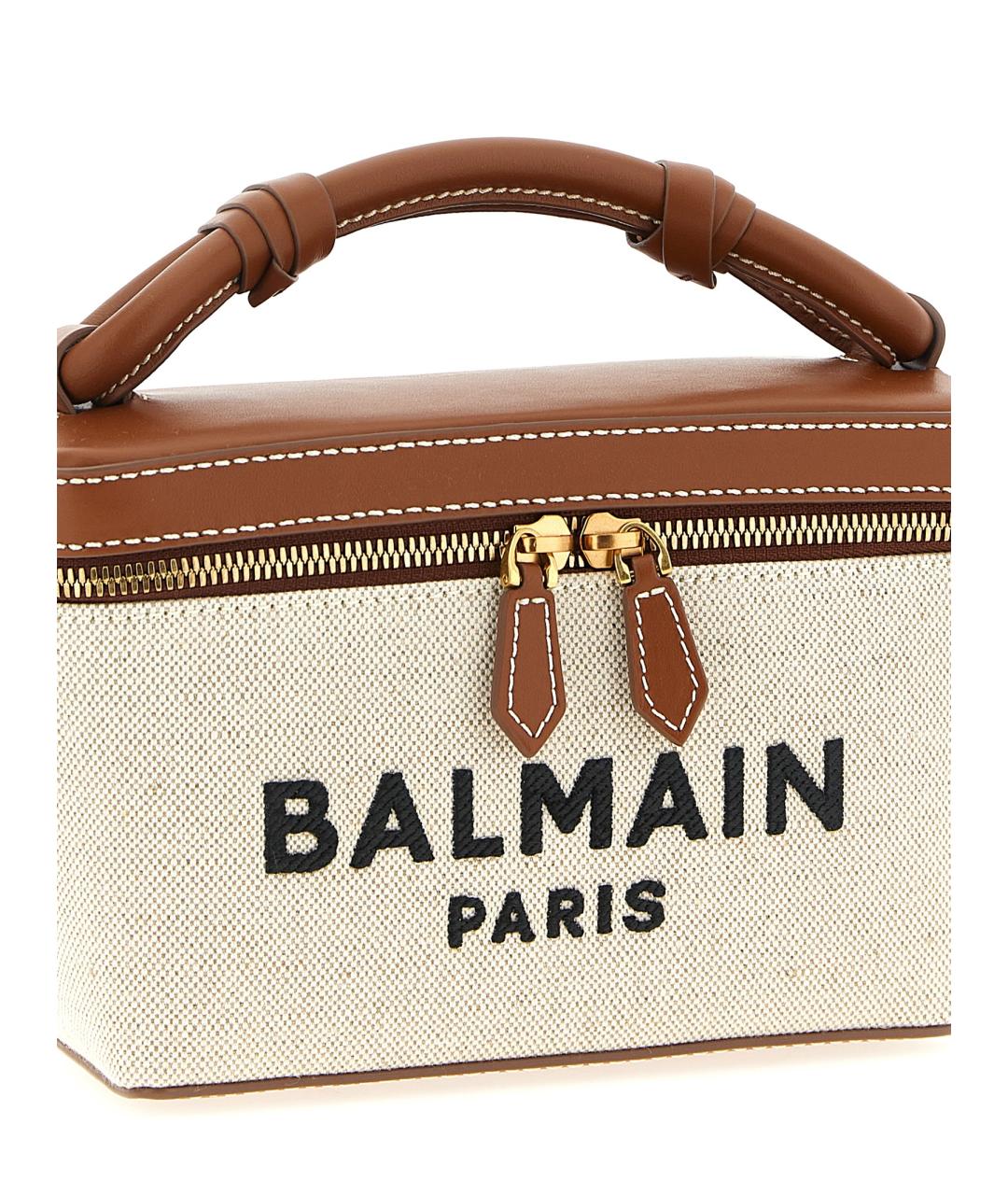 BALMAIN Бежевая хлопковая сумка с короткими ручками, фото 3