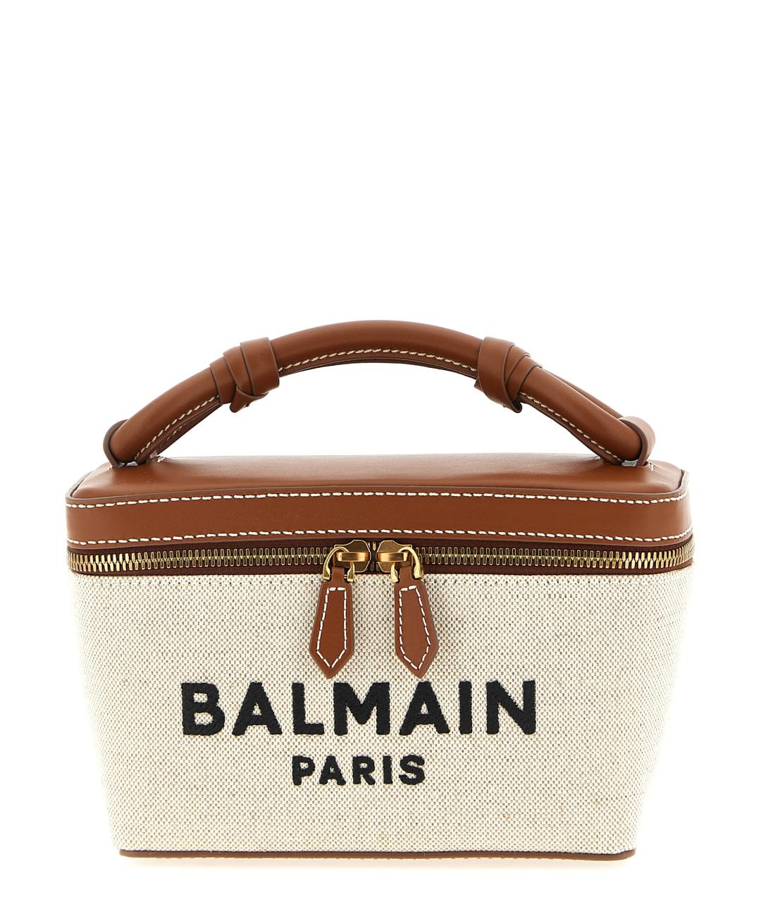 BALMAIN Бежевая хлопковая сумка с короткими ручками, фото 1