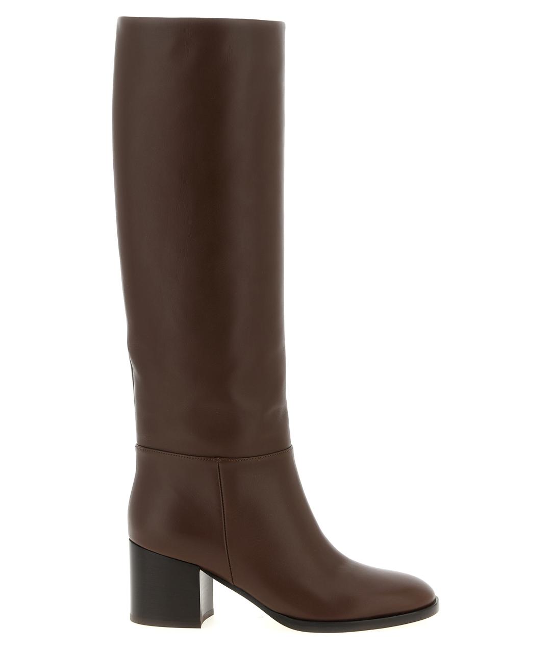 GIANVITO ROSSI Коричневые кожаные сапоги, фото 1