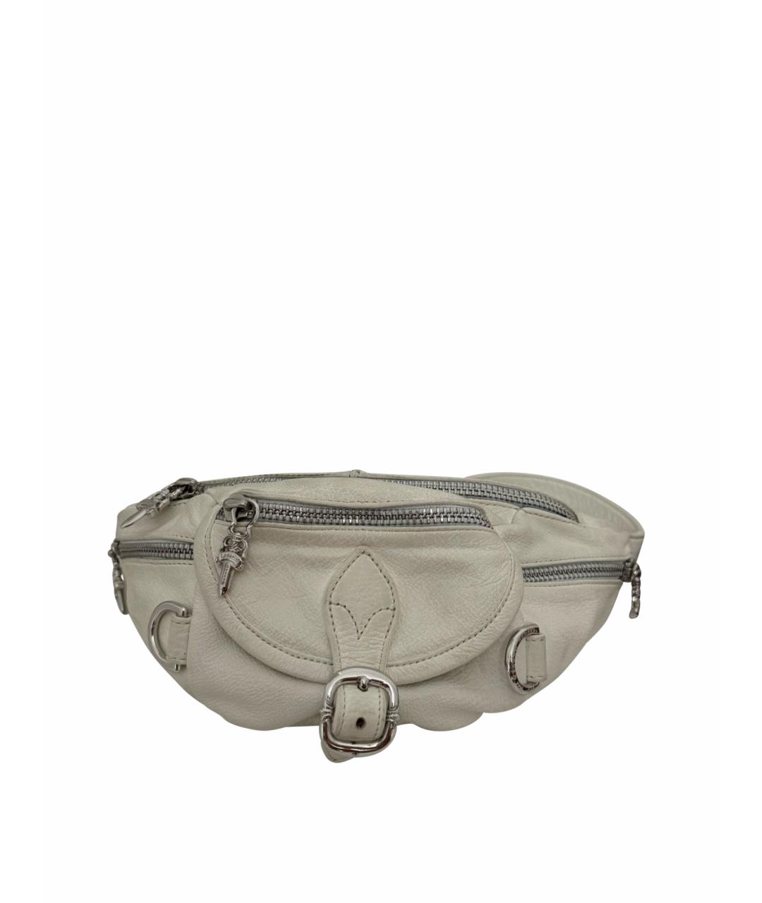 CHROME HEARTS Белая кожаная поясная сумка, фото 1