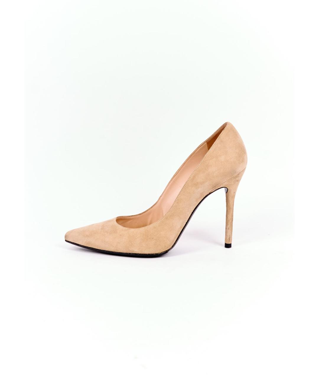 STUART WEITZMAN Бежевые замшевые туфли, фото 7