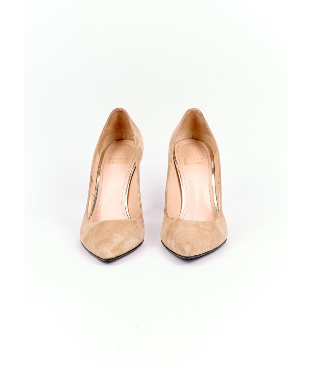 STUART WEITZMAN Бежевые замшевые туфли, фото 3