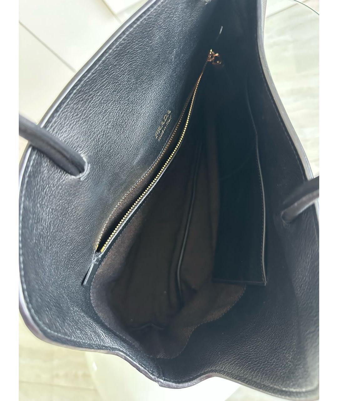 PRADA Черная кожаная сумка тоут, фото 4