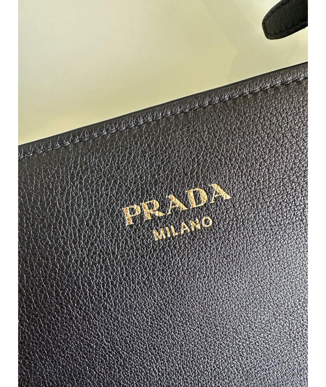 PRADA Черная кожаная сумка тоут, фото 5