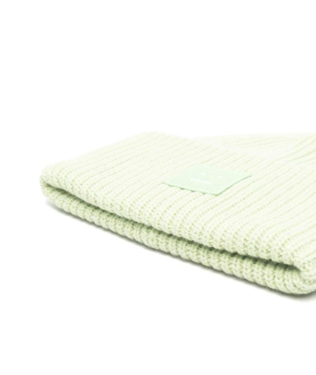 ACNE STUDIOS Зеленая шерстяная шапка, фото 2